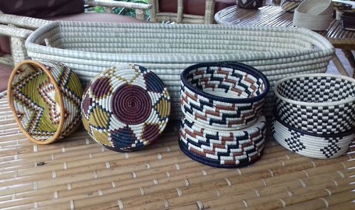 RuwenZori View Guest House. Fort Portal. hand woven baskets